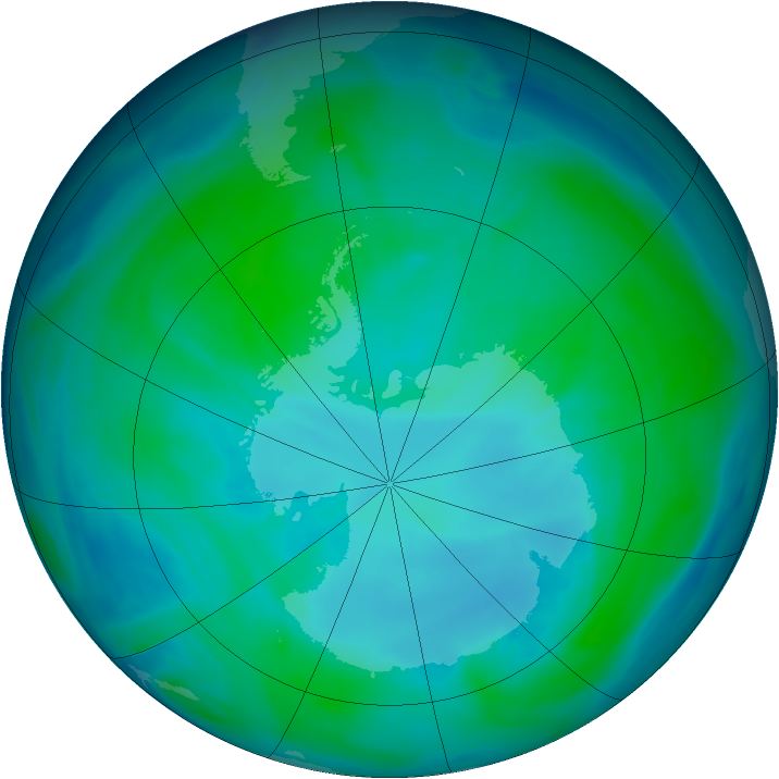 Antarctic ozone map for 27 December 2006